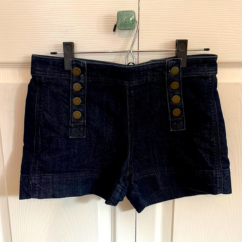 Loft high waist dark denim sailor shorts